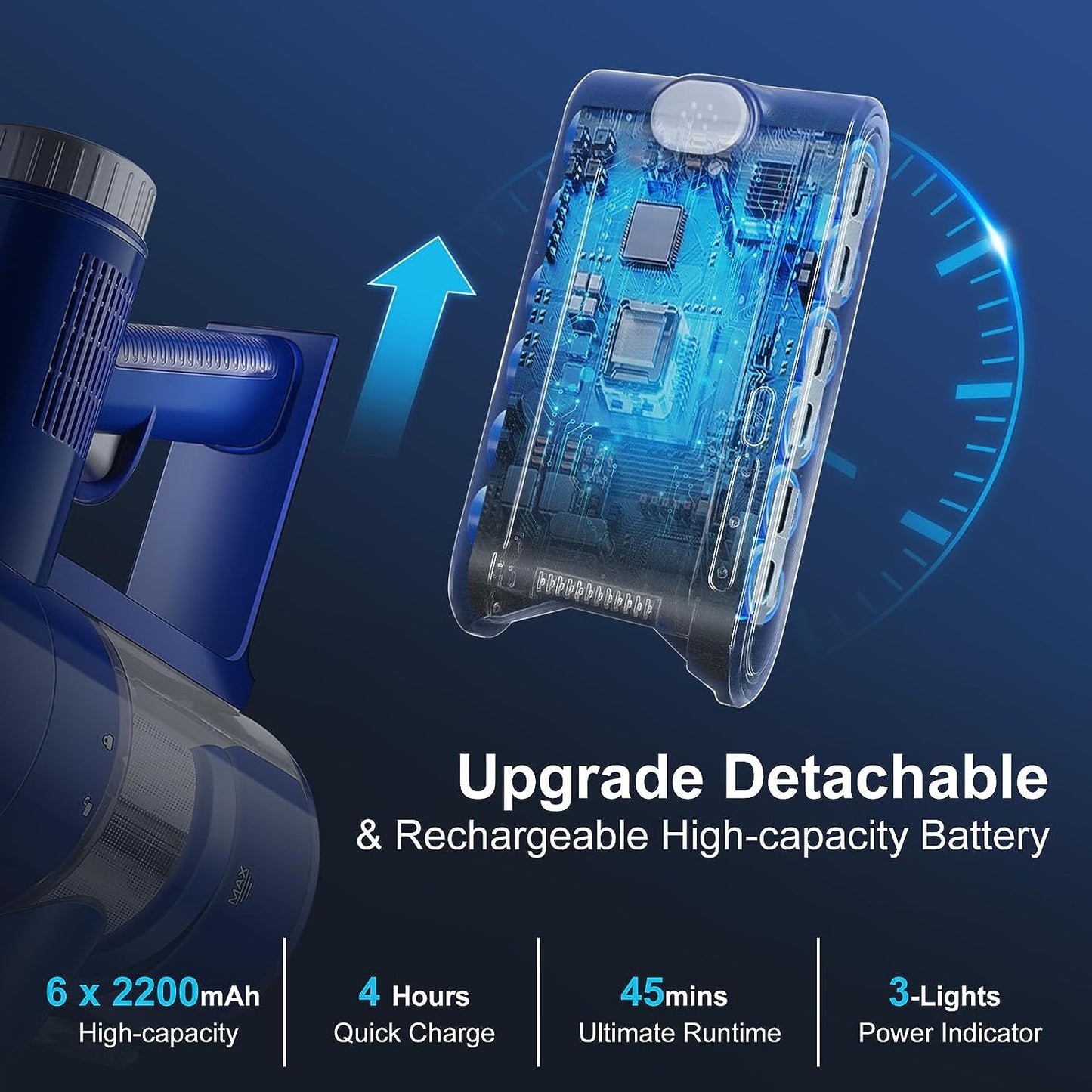 Moolan Stick Vacuum Cleaner - Blue