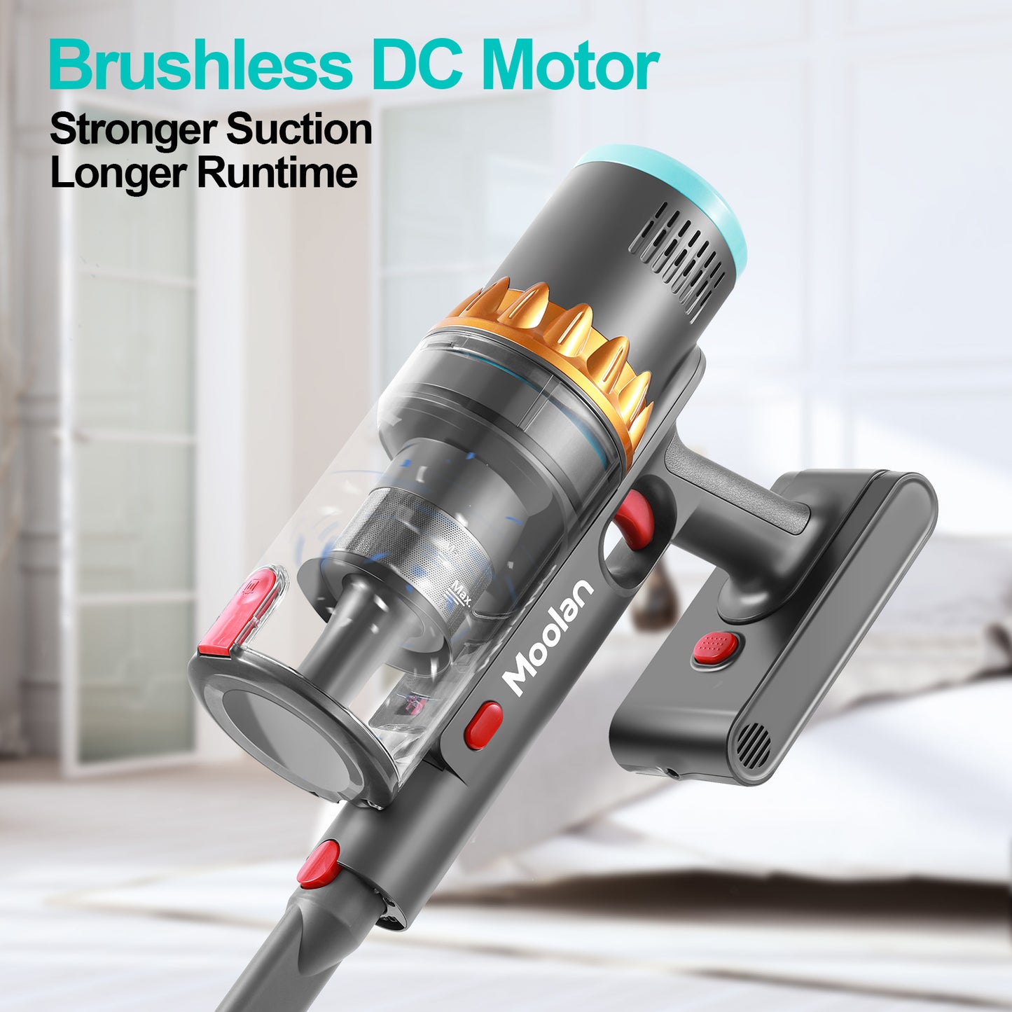 Moolan LED Home Brushless Motor Vacuum V6