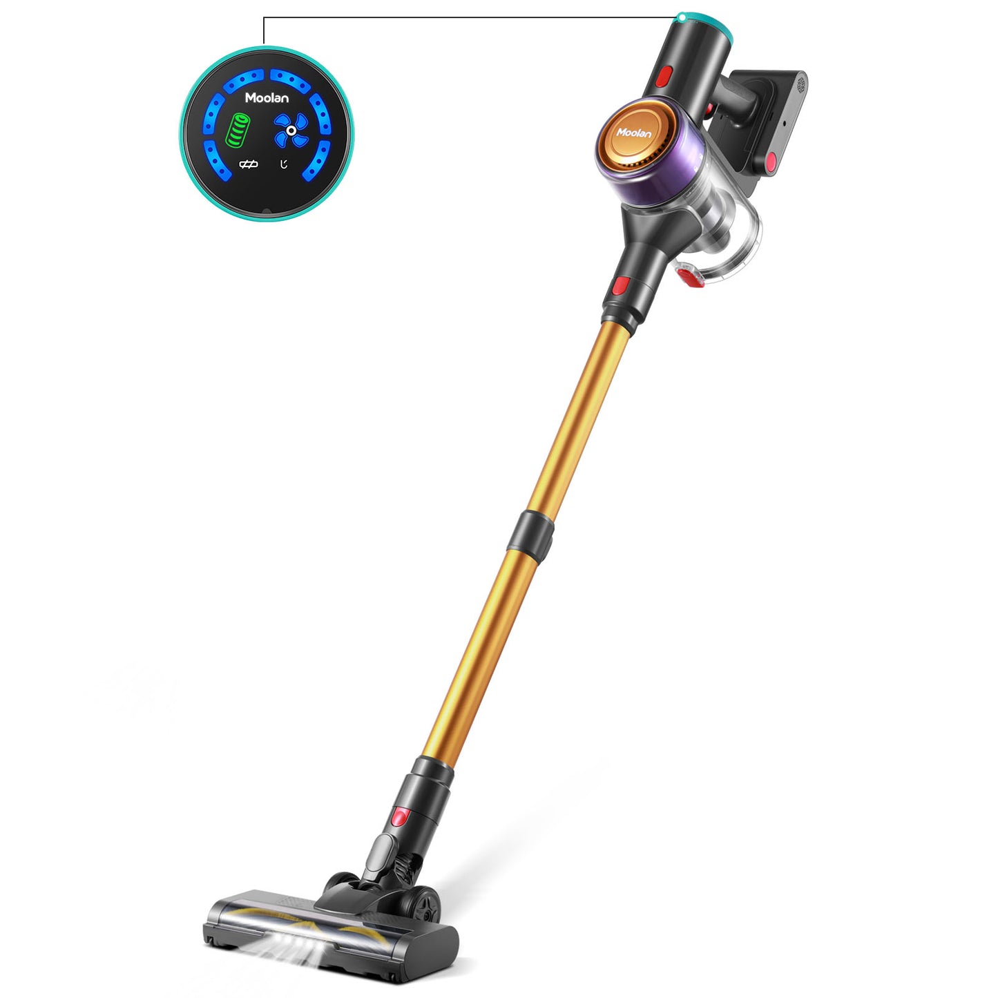 Moolan Cordless Brushless Motor Vacuum - Gold