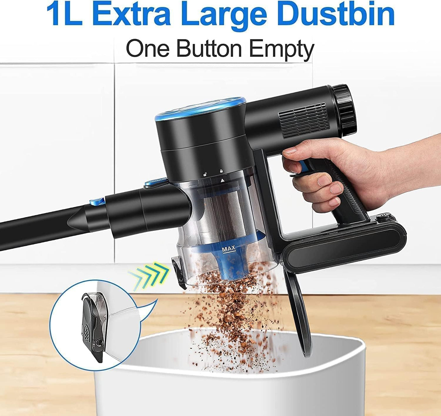 Moolan Home Cordless Vacuum - Black