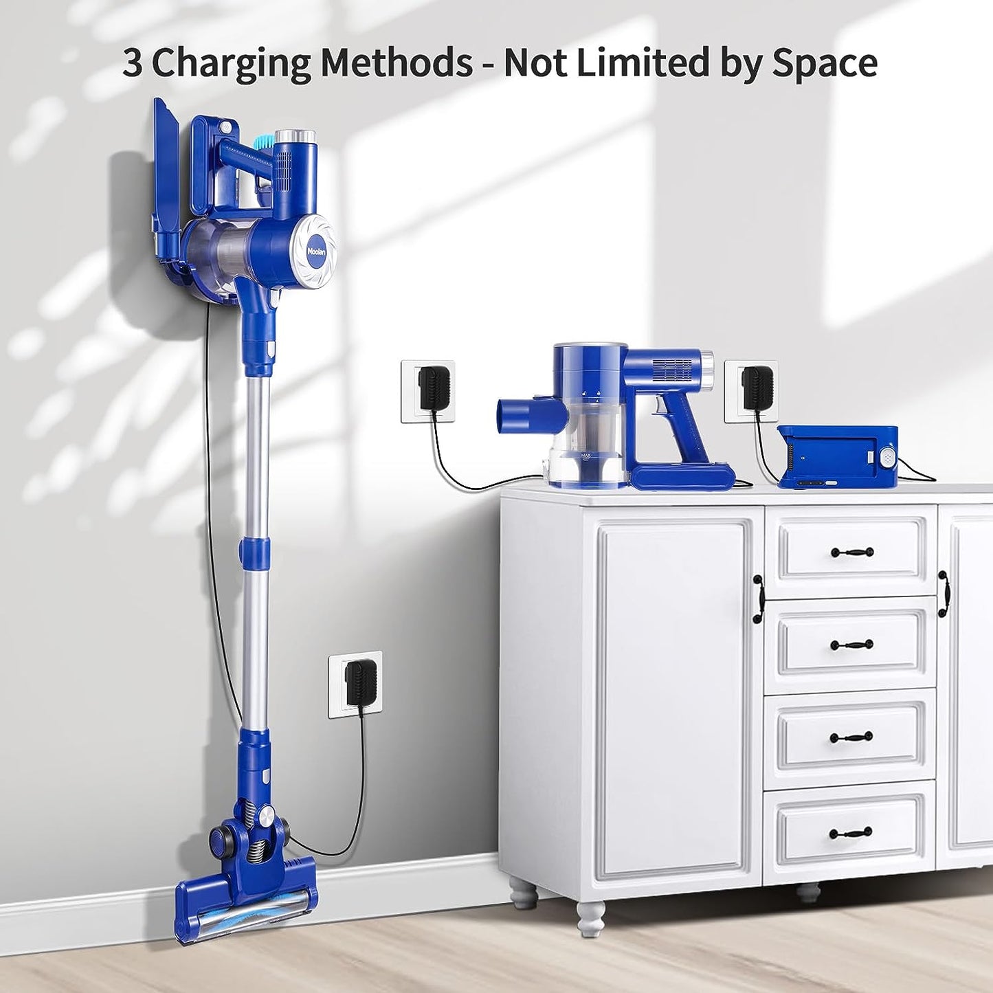 Moolan Stick Vacuum Cleaner - Blue