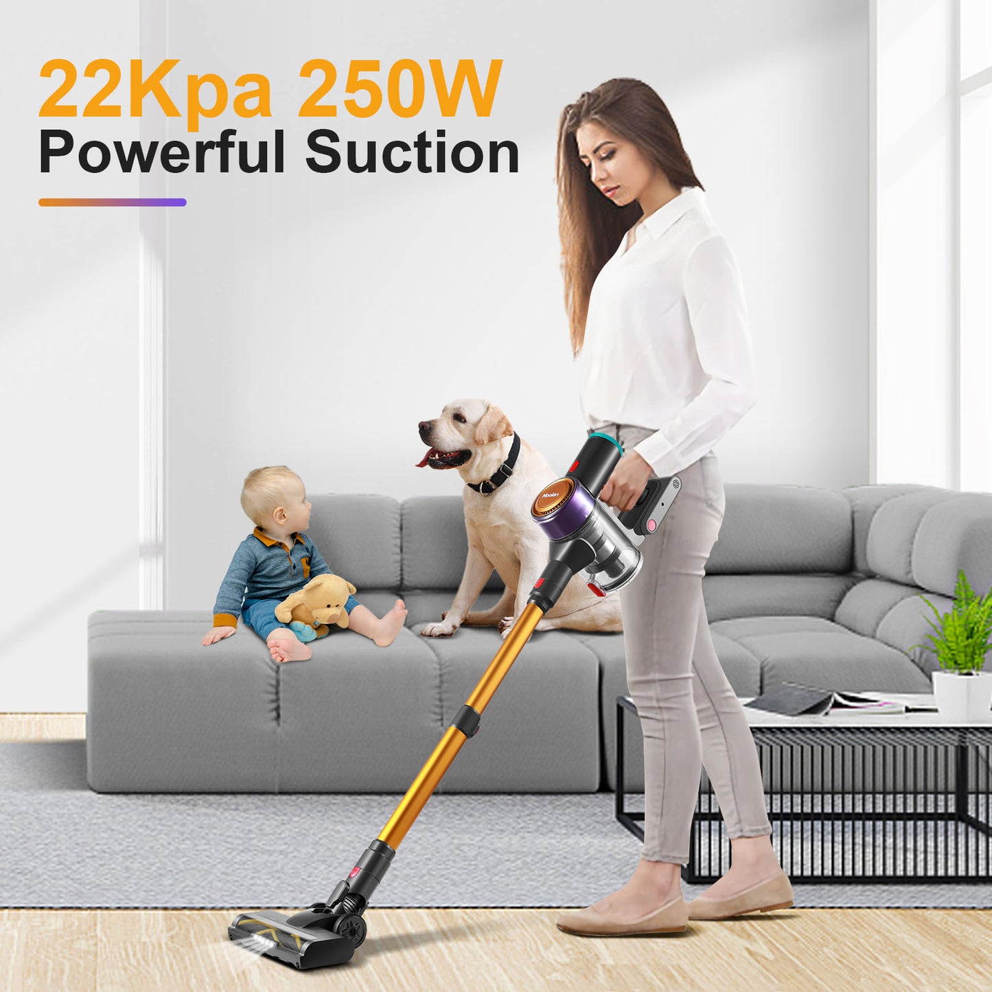 Moolan Cordless Brushless Motor Vacuum - Gold