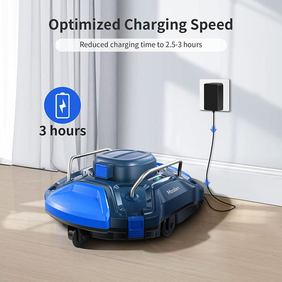 Moolan Automatic Robotic Pool Vacuum Cleaner, Pool Vacuum Cleaners, with  Self-Parking Technology, LED Indicator, Ideal for Above/In-Ground Swimming  Pool Up to 1200 ft², Blue, New 